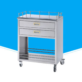 Xe đẩy bệnh viện điều dưỡng Vet ổn định Kích thước 600 * 480 * 750mm với 2 ngăn kéo