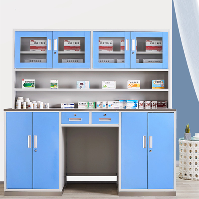 Tủ trưng bày thuốc bằng thép cán nguội H1800 * W1800 * D600mm Phun tĩnh điện Hỗ trợ tùy chỉnh
